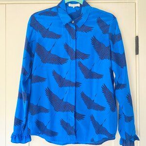 Sandro Silk 2 Blouse with flying cranes